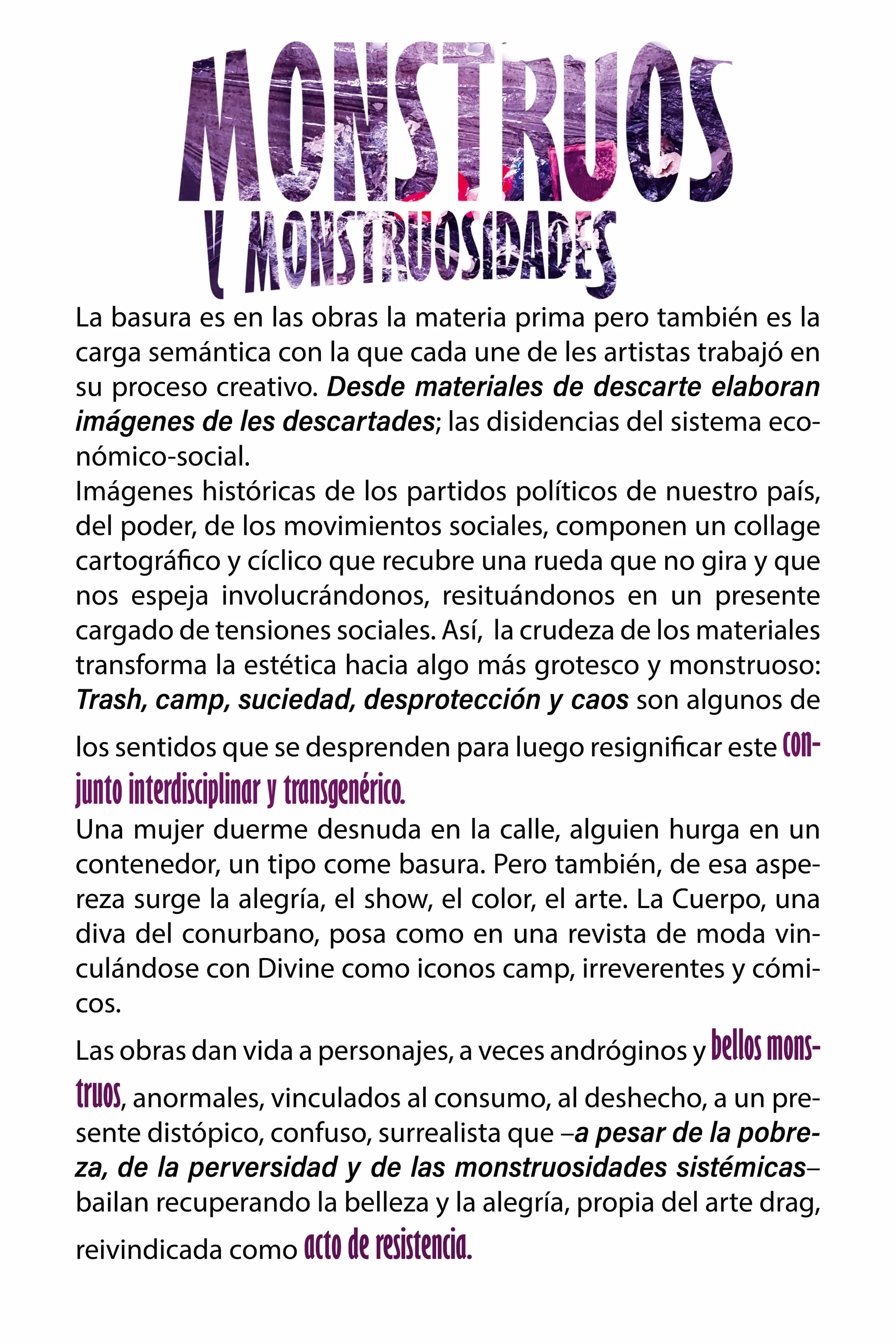 Guión curatorial de Monstruos y Monstruosidades