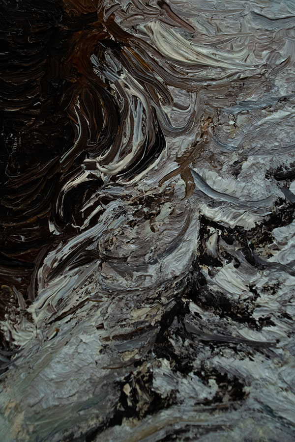 Textura de pintura realizada al óleo por Nazareno Di Biasse.