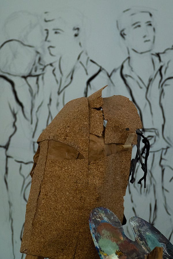 Detalle de la instalación Inacabado de Nazareno Di Biasse.